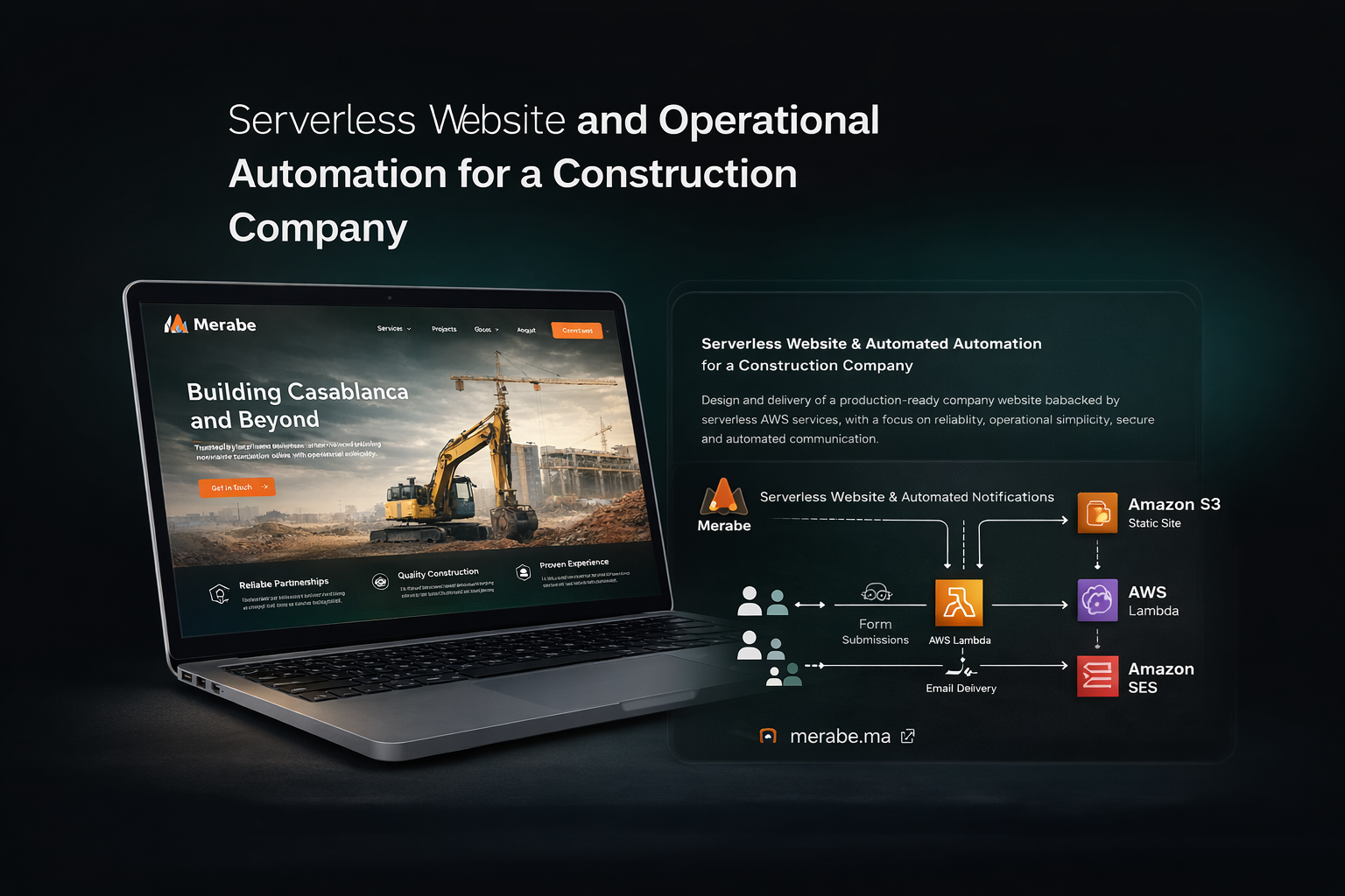 Serverless Website and Operational Automation for a Construction Company